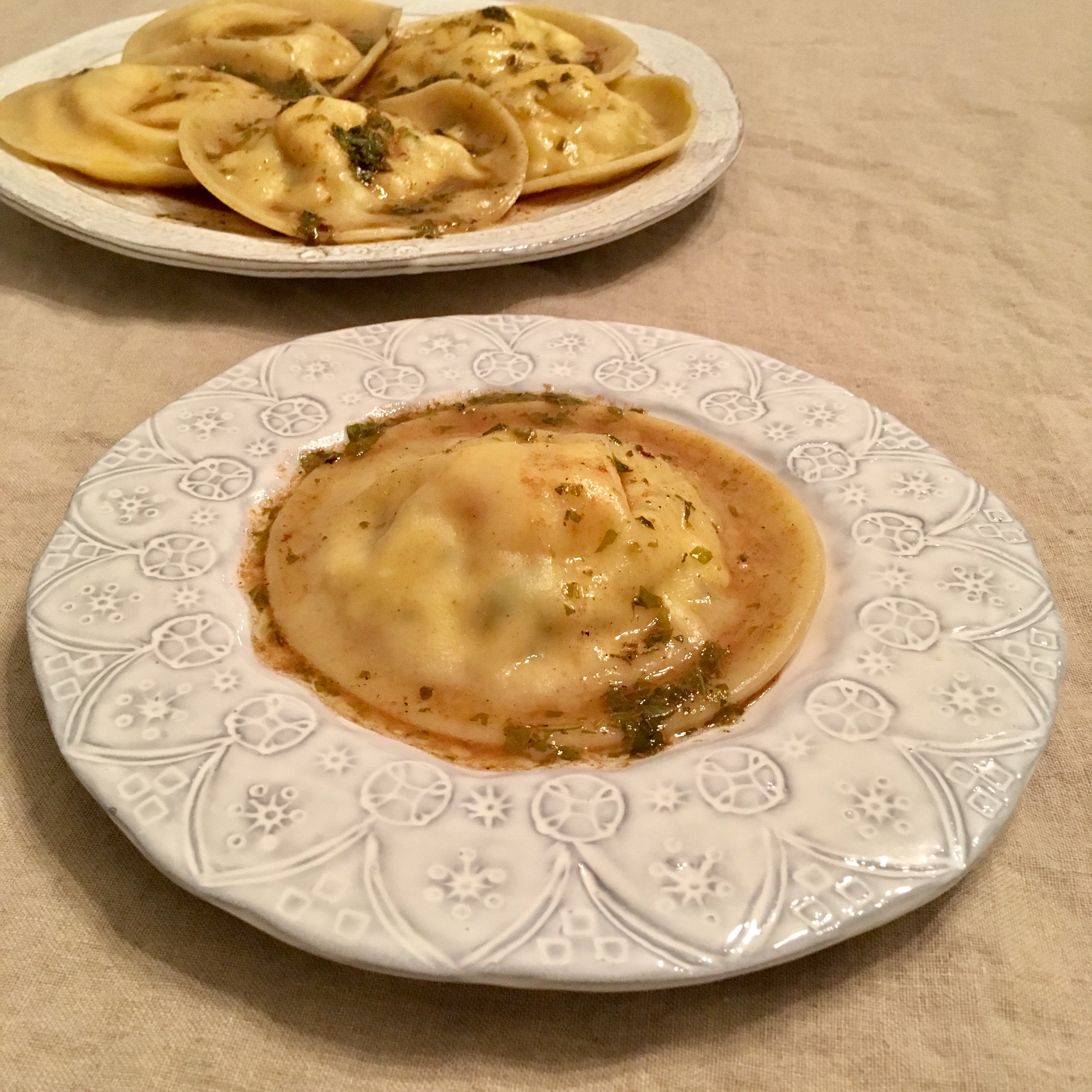 Uova da Raviolo – Egg Yolk Ravioli – Chez Nous